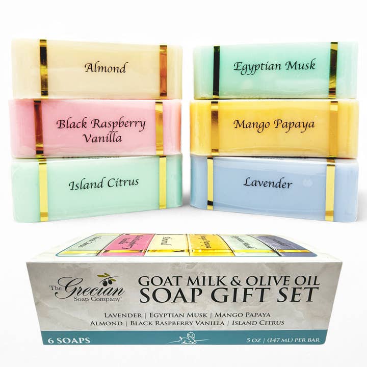 The Grecian Soap Company - Wholesale Bar Soap - Goat Milk & Olive Oil Soap 6-Pack