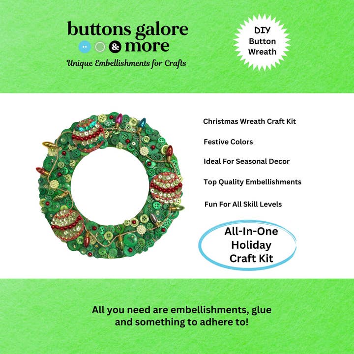 Christmas Wreath DIY Craft Kit for wholesale by Buttons Galore & More