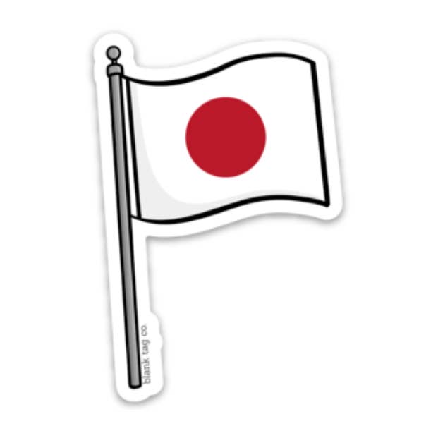 Blank Tag Co.® Japan Flag Waterproof Sticker for wholesale by Blank Tag Co. Stickers - Waterproof Stickers
