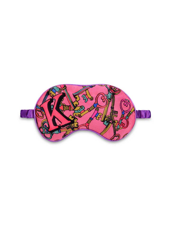 Silk Eye Mask / "K for Keys" for wholesale by Jessica Russell Flint