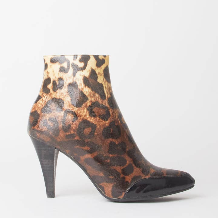 Felicity Leopard Print Heeled Ankle Boots for wholesale by Shuzee