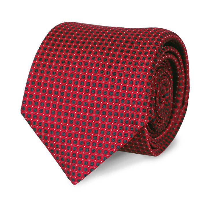 Handmade Mosaic Italian Silk Classic Tie - Red for wholesale by COCHIC