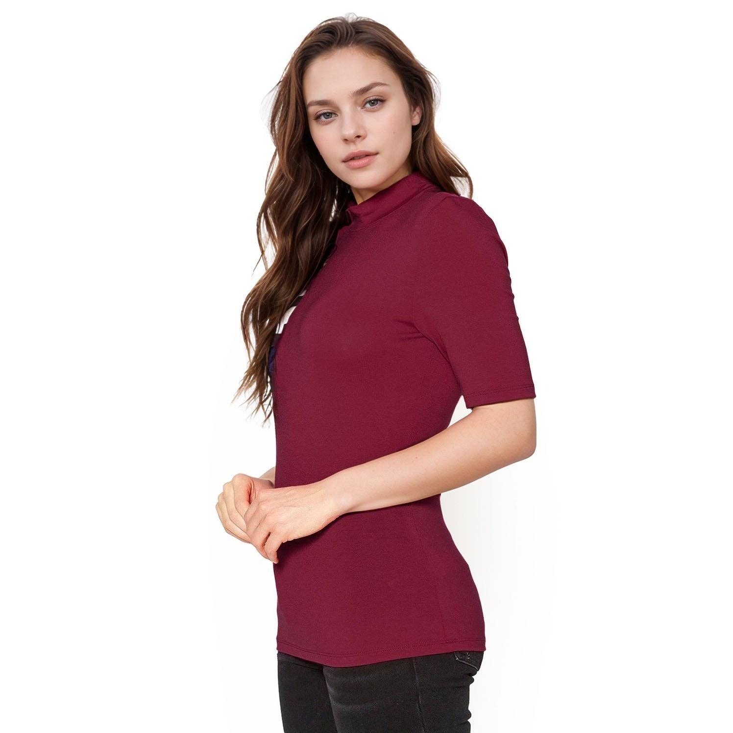 Robin K – Top de malha - Mulher por atacado – Bellatrix Feminino De Manga Tartaruga Justo Top Justo12