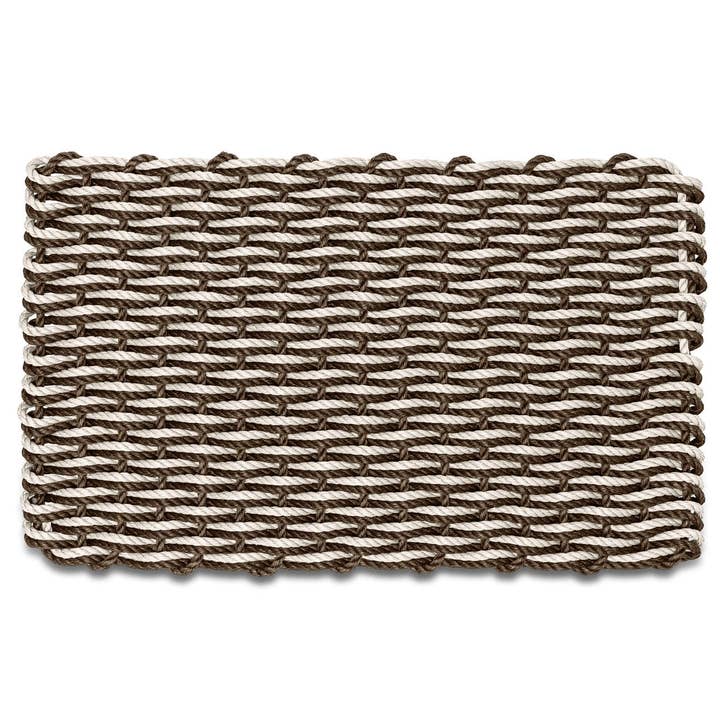 Lobster Rope Outdoor Doormat: Mocha & Light Tan Double Weave for wholesale by Wicked Good Doormats