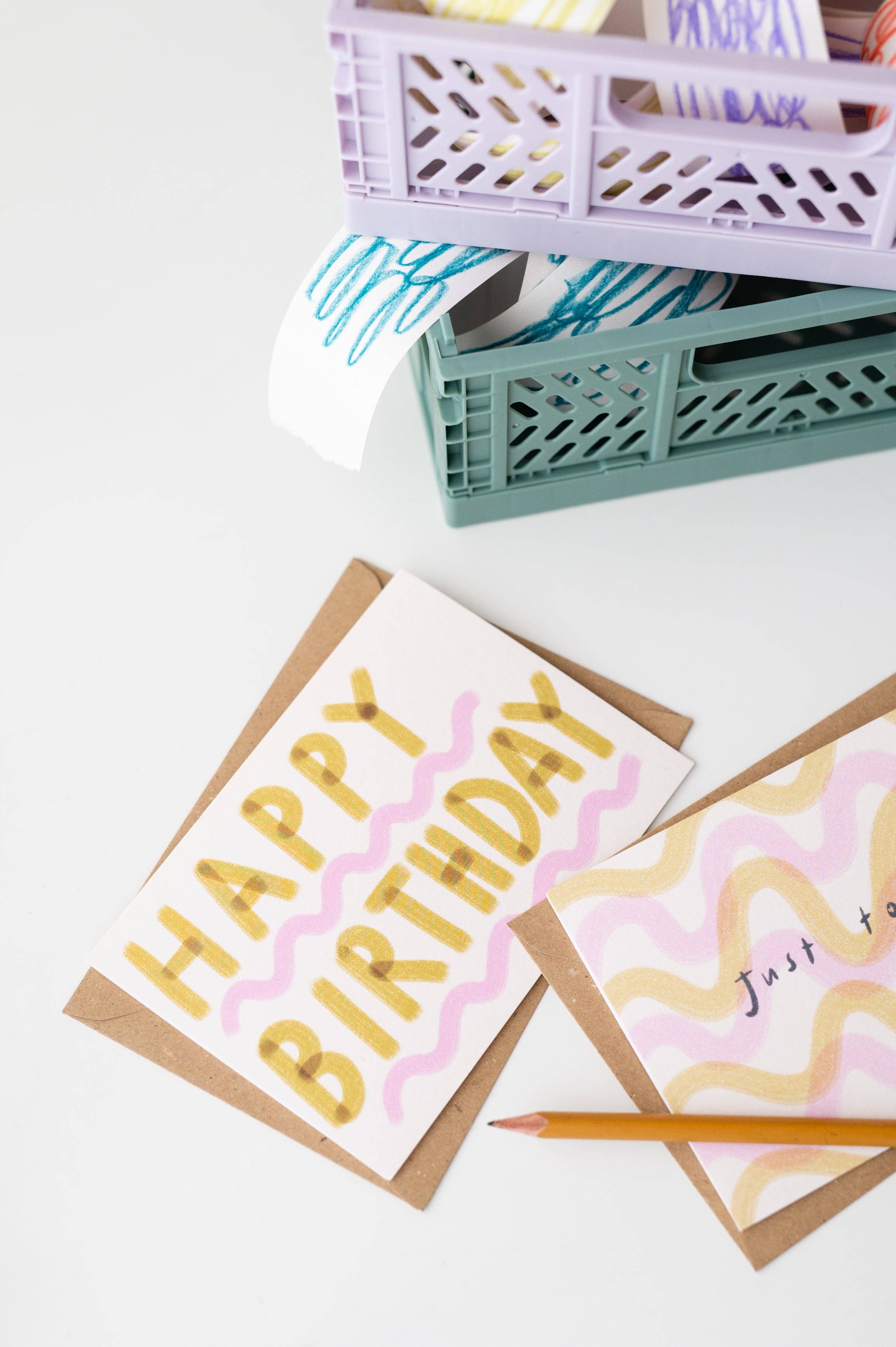 Letterbox Lane – wholesale Birthday card – Happy birthday pink and green birthday card 1