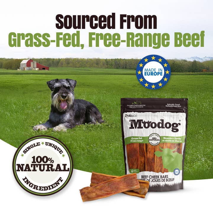 Palz&Co - Wholesale Pet Treats - Dog - Moodog Beef Cheek Bars - Pack of 67