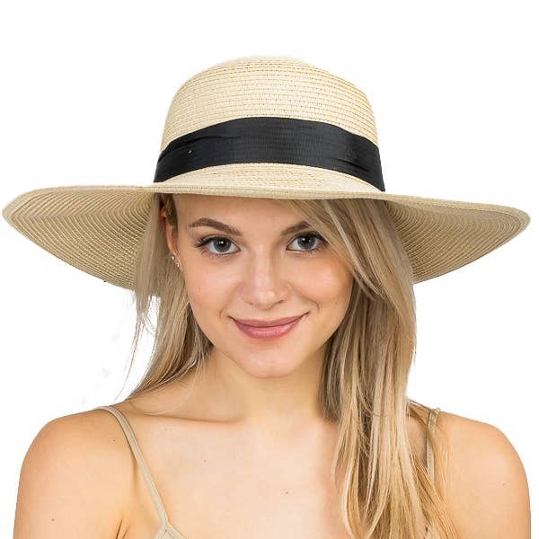 Cap Zone - Wholesale Straw Hat - Women's - Silky Ribbon Floppy Sunhat13