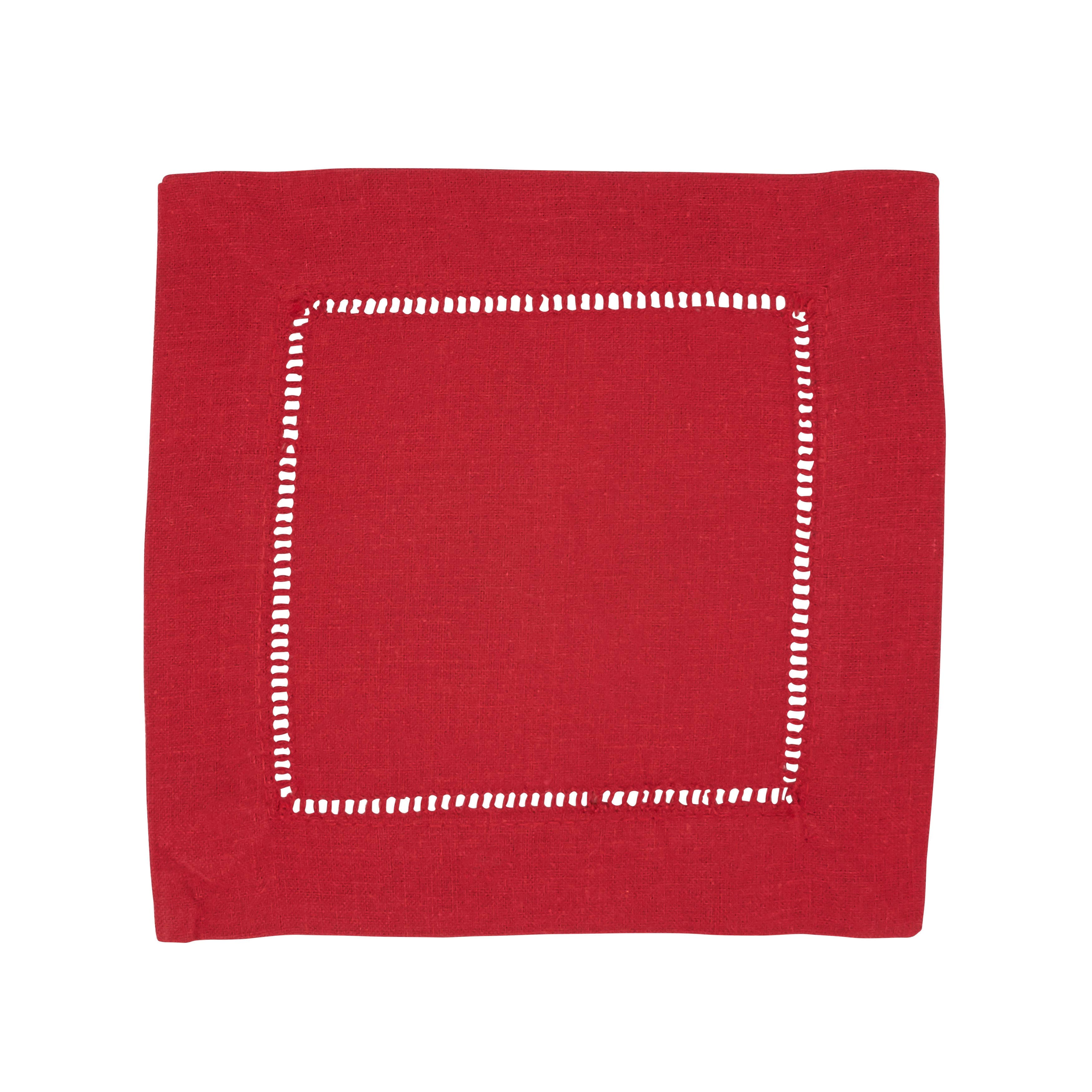 Saro Lifestyle - Wholesale Dinner & Cloth Napkin - Linen Blend Hemstitched Cocktail Napkin7