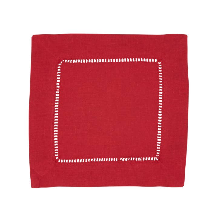 Saro Lifestyle - Wholesale Dinner & Cloth Napkin - Linen Blend Hemstitched Cocktail Napkin7