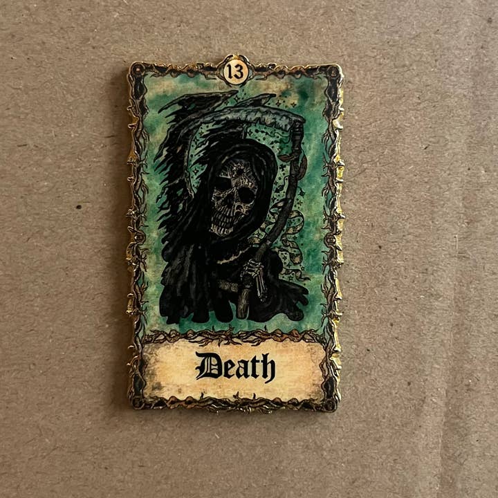 Vieux Monde - Wholesale Lapel Pin/Button - Death Pin | from Vera Petruk's Eternal Bones Tarot | 2x1 in