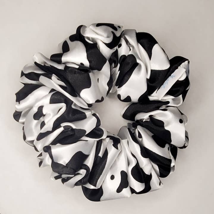 Moo Moo Cow Print Scrunchie for wholesale by MyshikiCrafts, LLC.