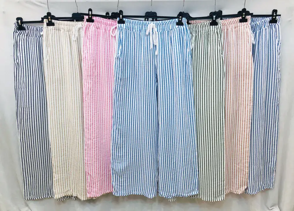Mimi & Gogo - Wholesale Pants - Women's - Cotton gauze pants with stripes @906771_PaGazeRayure2