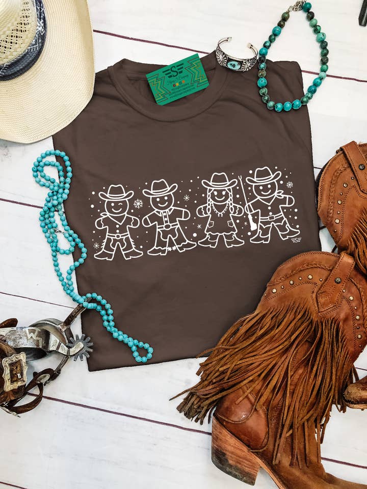 Cowboy Gingerbread Graphic Tee for wholesale by Flying S Company