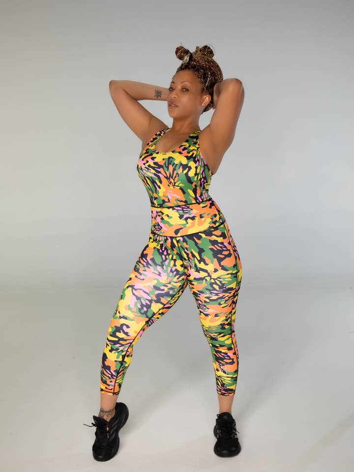Jumpsuit met patroon en zonder mouwen Tropic voor wholesale door SUXQ