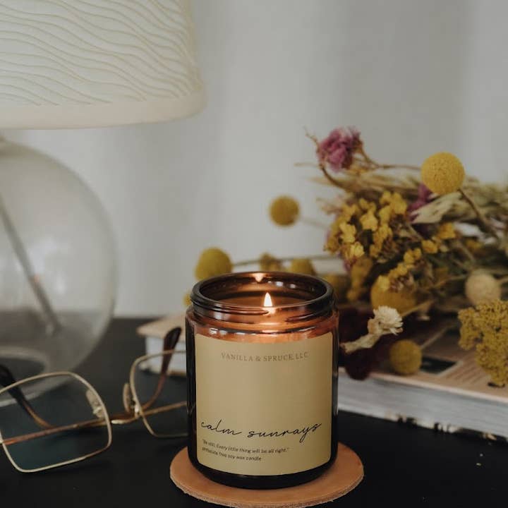 Vanilla and Spruce, LLC - Wholesale Jar/Filled Candle - 7 oz Candle - Calm Sunrays3