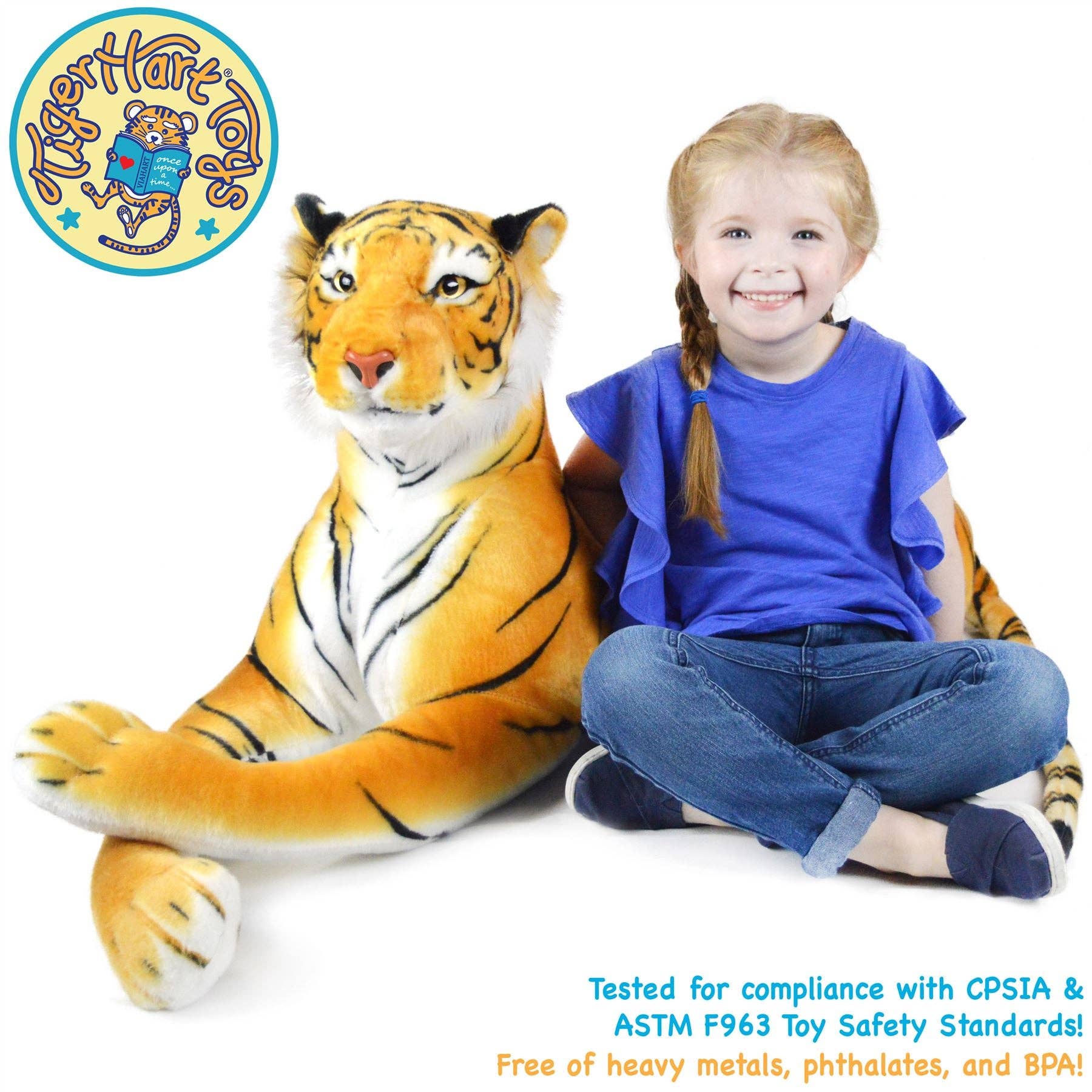 VIAHART Toy Co. - Wholesale Stuffed/Plush Toy - Kids & Baby - Rohit The Orange Bengal Tiger | 46 Inch Stuffed Animal Plush3