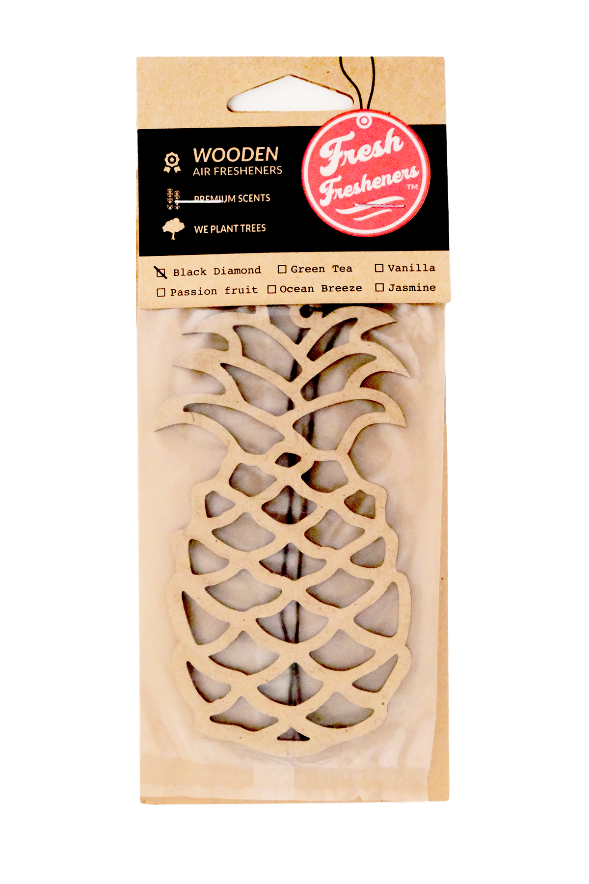 Fresh Fresheners – wholesale Car Freshener - Unisex – Pineapple Wooden Air Freshener Pack of 81