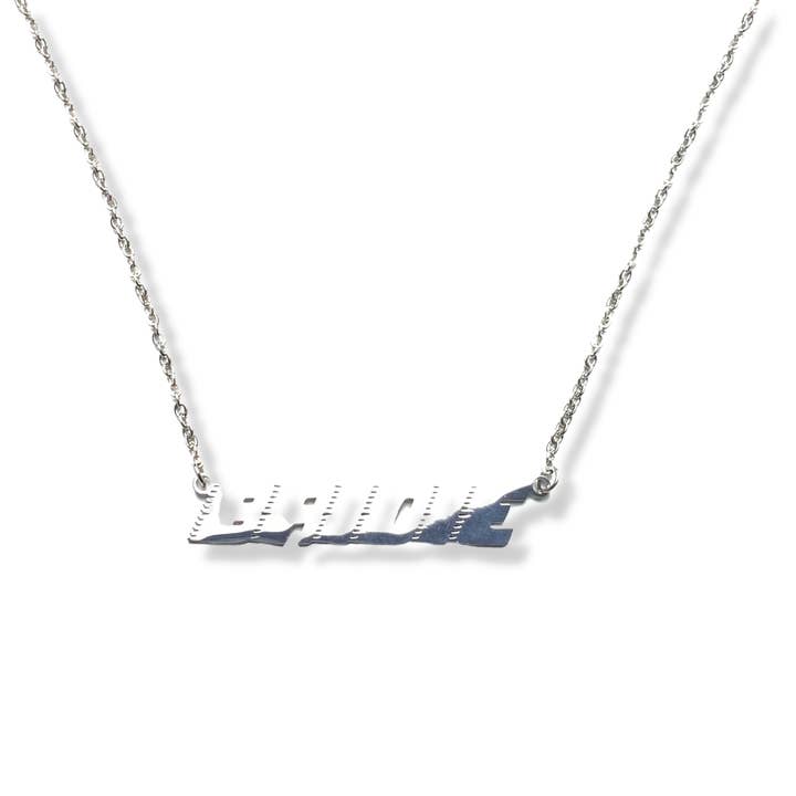 Custom Speedy Nameplate Necklace for wholesale by Milli London