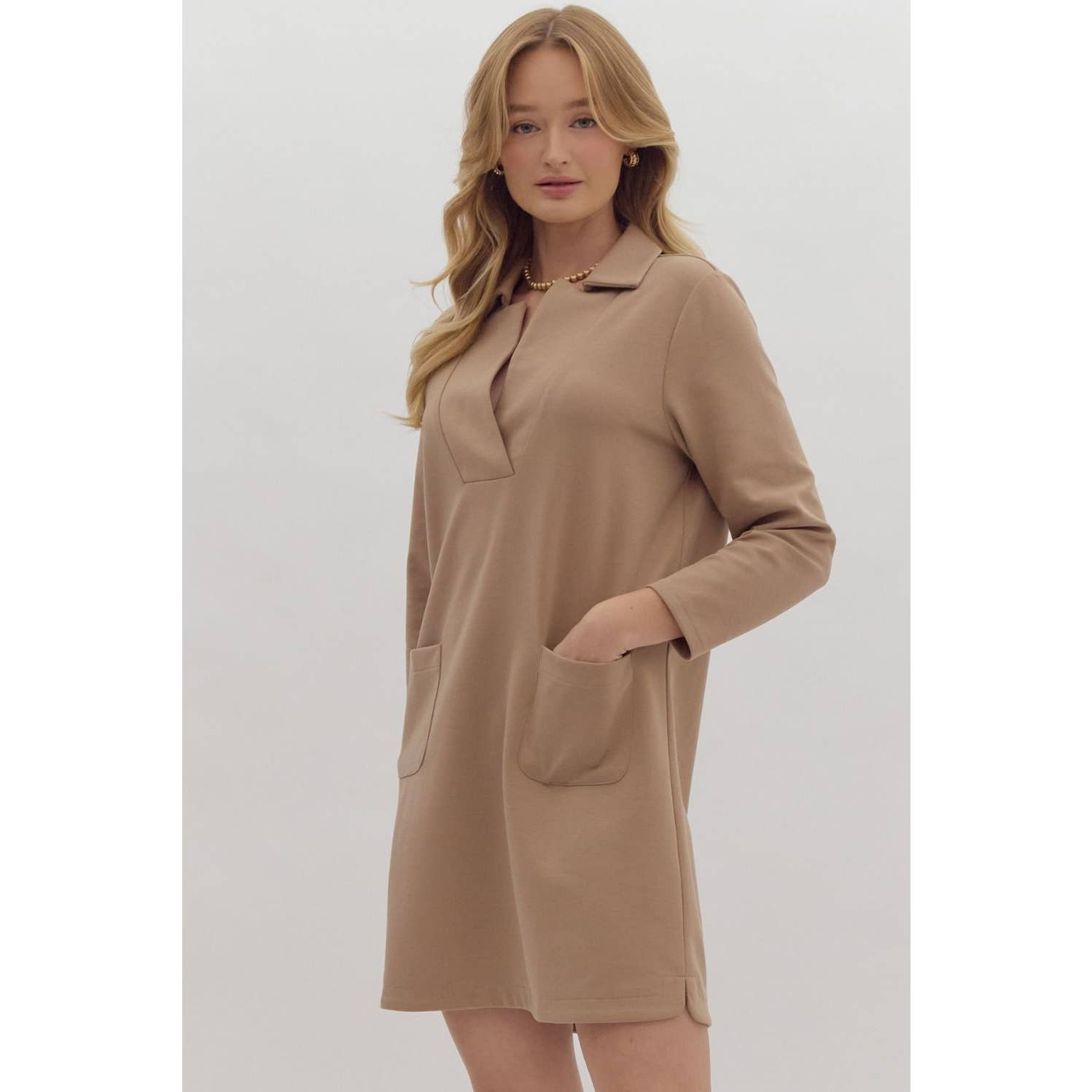 STYLE USA – Engroshandel Kjole - Dame – Massiv minikjole med v-hals krave6