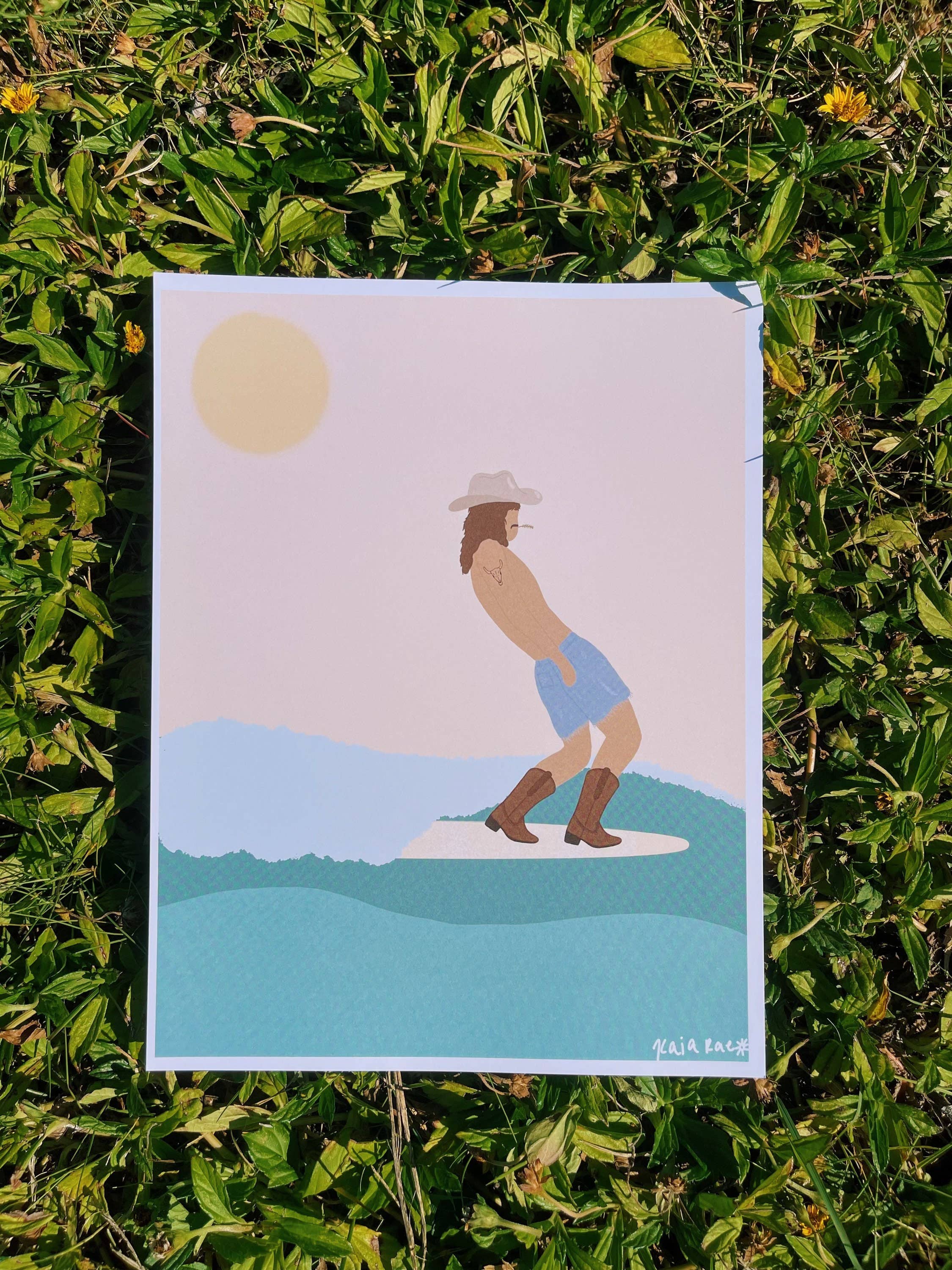 Surf Cowboy - Wholesale Art Print - Surf Cowboy Art Print |Surf Wall Art Prints | Beach Prints |1