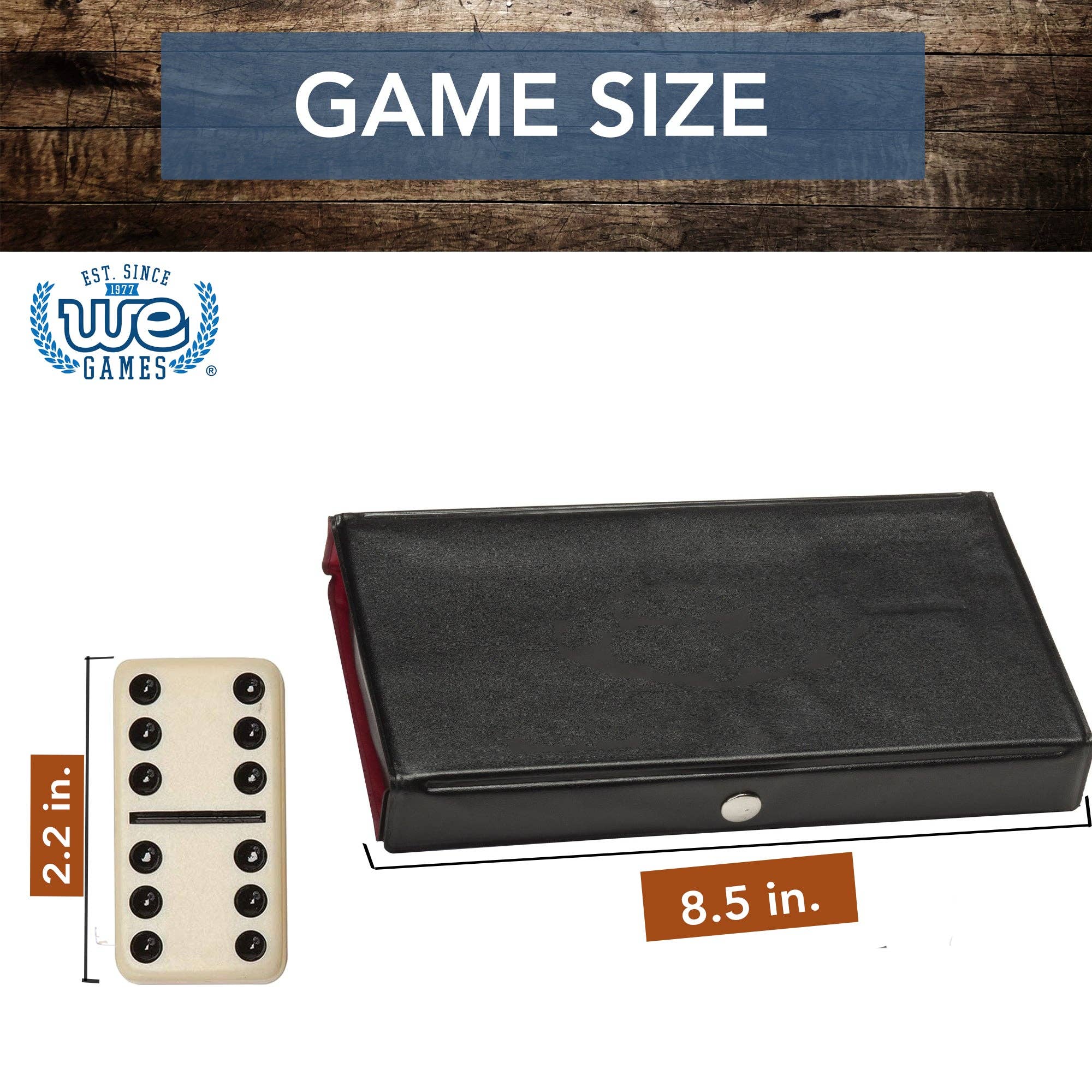 Wood Expressions - Wholesale Dominoes - WE Games Double 6 Dominoes - Ivory with Black Vinyl Case3