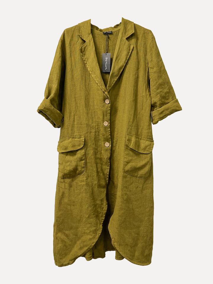 Cappotto primaverile in lino PETUNIA, muschio per la vendita all'ingrosso da parte di Reunion