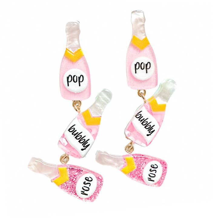 Pop the Bubbly Rosé-Ohrringe für den Großhandel von THE ACCESSORY SCOUT