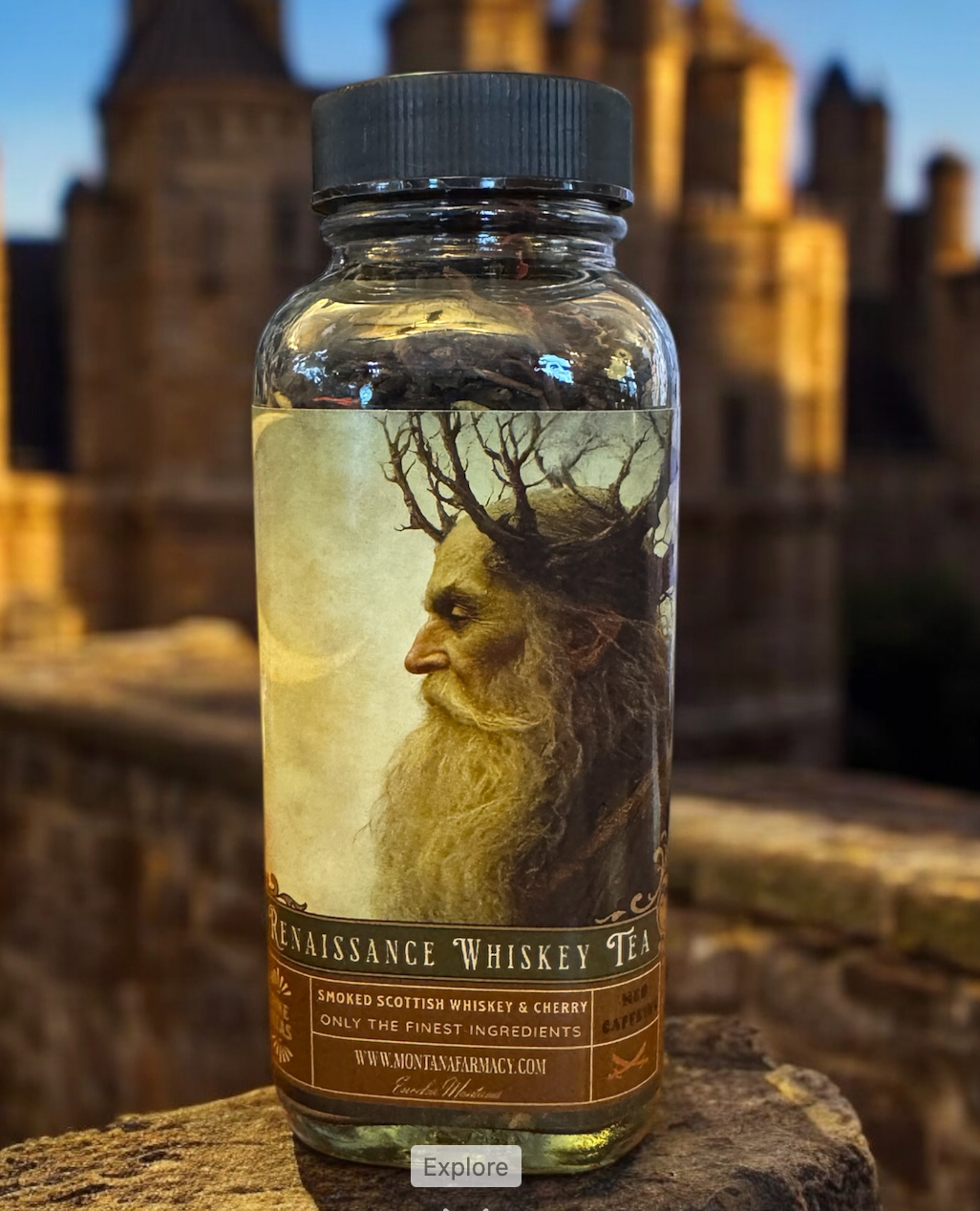 Montana Farmacy - Wholesale Losse thee - Renaissance Faire Gerookte Kersen Whiskey Thee in een glazen pot3
