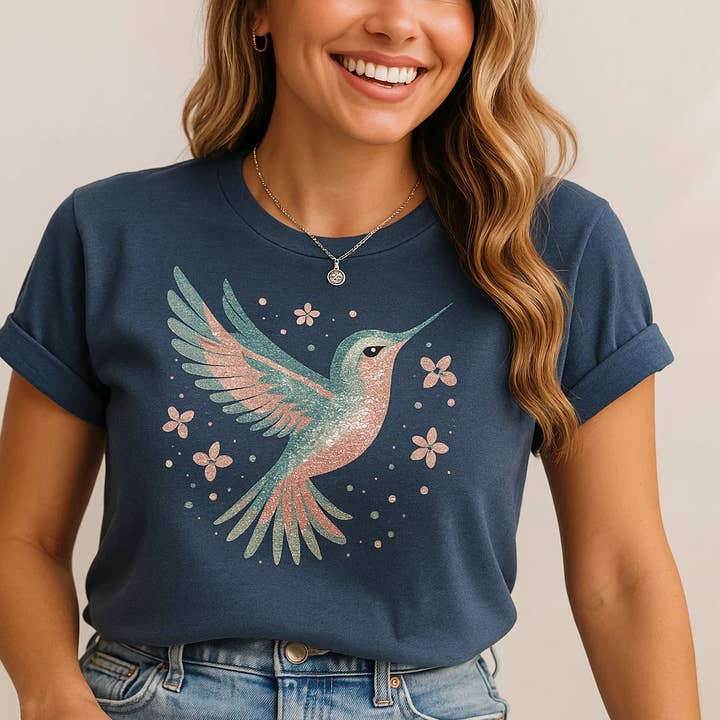 Hummingbird Design T-shirt, Bella Canvas for wholesale by Soleinspire