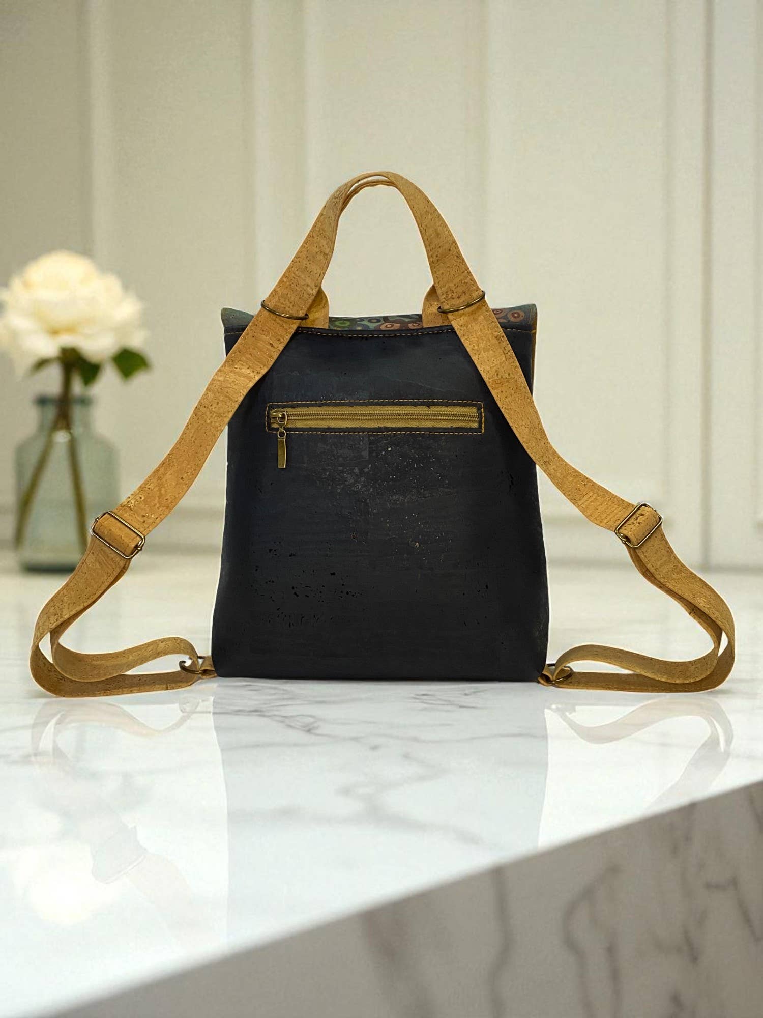 Atelier da Cortiça - Wholesale Backpack - Women's - Maia Cork backpack, natural base with design47