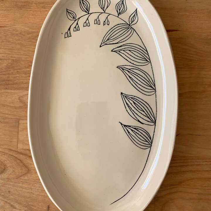 CSF Ceramics - Wholesale Platter - Oval Platter: Solomons Seal