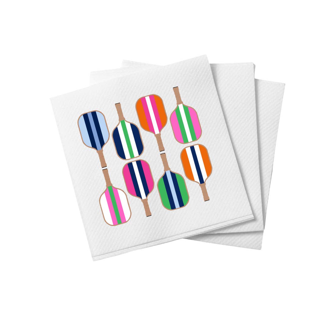 Busy Bee Gift - Wholesale Disposable Napkin - Pickleball Paddle Cocktail Napkins | Set of 20