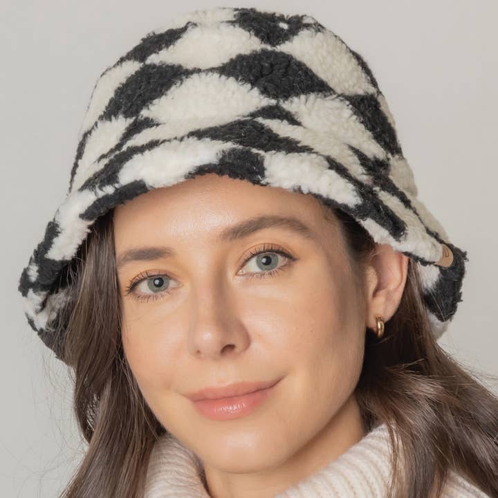Diamond Sherpa Bucket Hat for wholesale by Fashion City