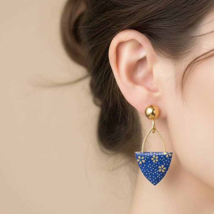 Brincos geométricos para orelhas não furadas por atacado de MayaGami Création