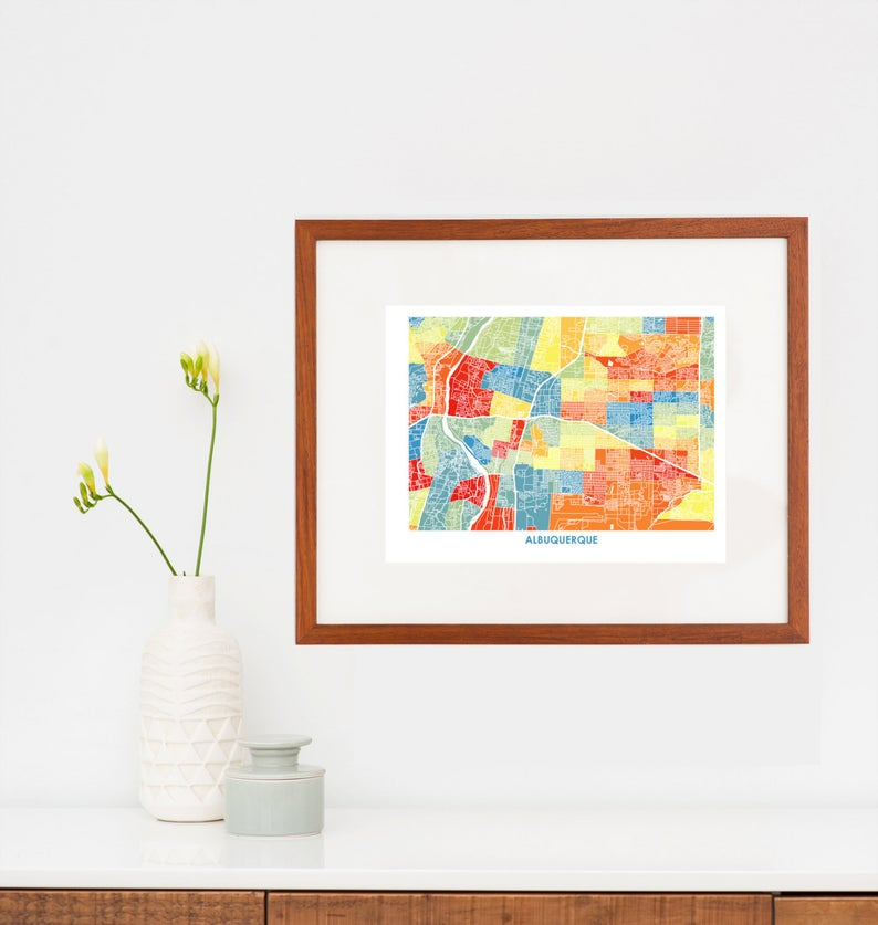 Juanita's Adventures - Wholesale Art Print - Juanitas Albuquerque Map Print2