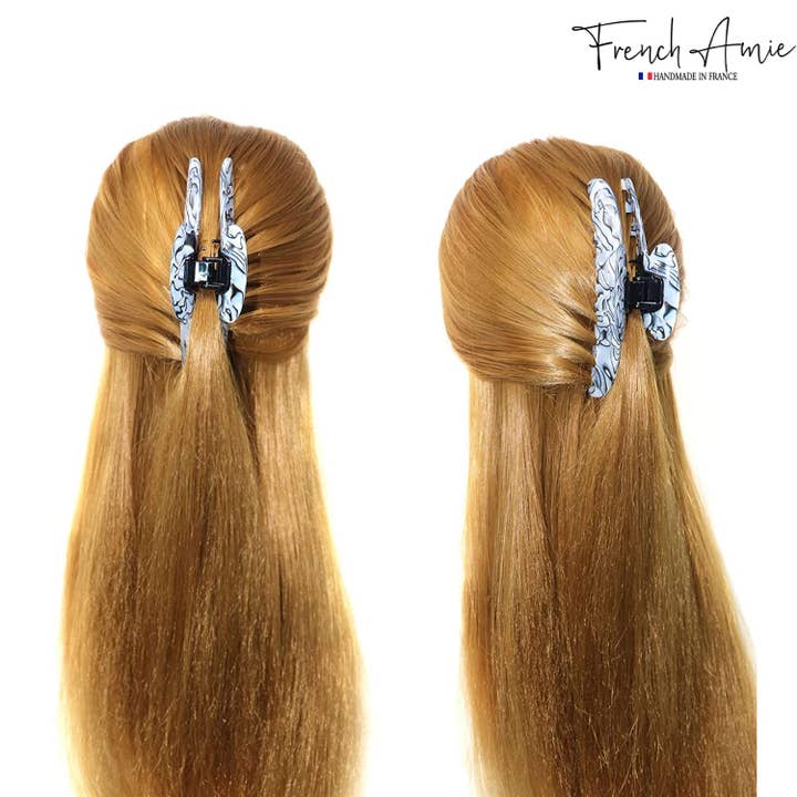 Parcelona - Wholesale Hair Clip - Women's - French Amie Contour Large 4 ¾” Celluloid Handmade Jaw Hair Claw Clip for Women48