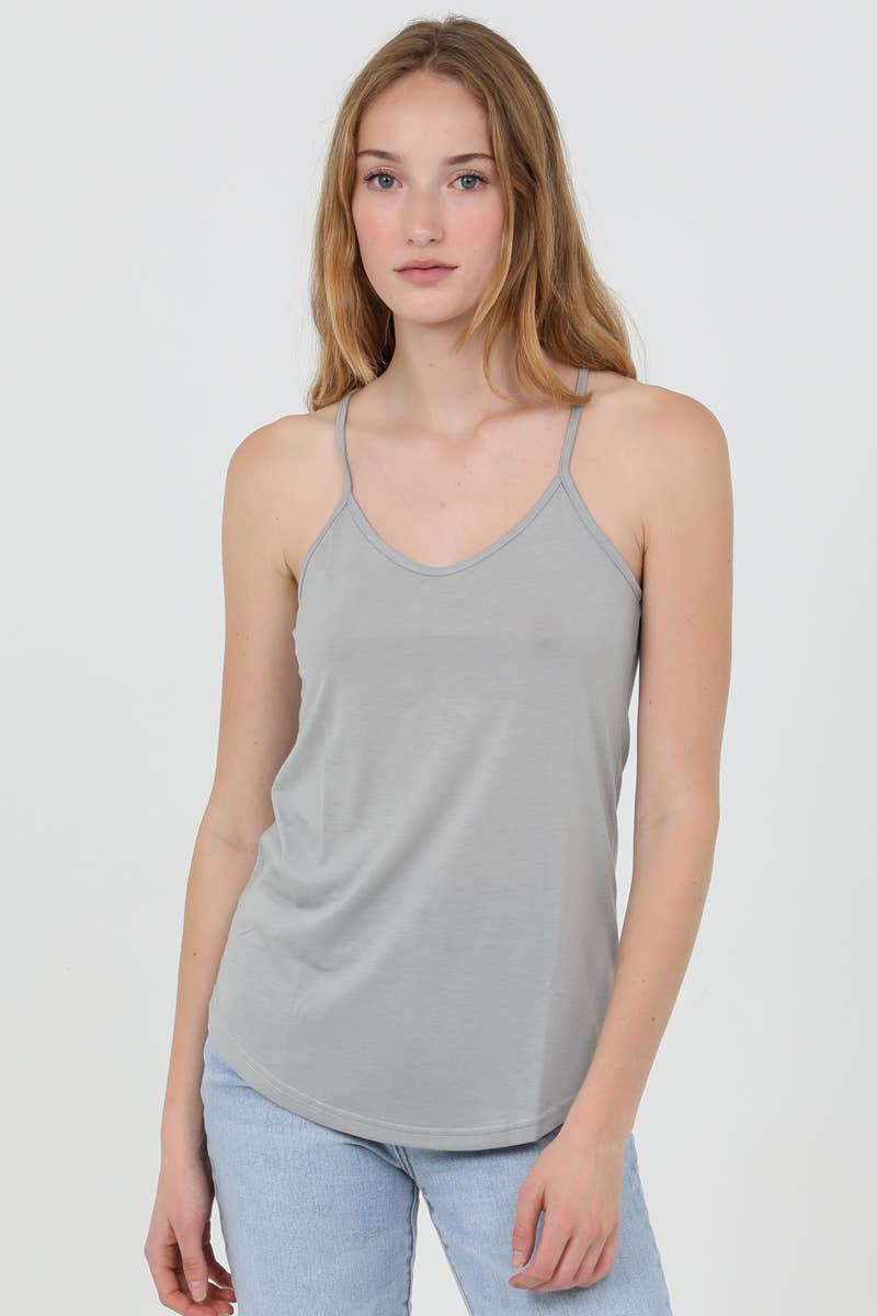 ANGIE - Vente Caraco – femme - DÉBARDEUR CAMISOLE À OURLET ARRONDI X2543-ASIS À DOS NAGEUR2