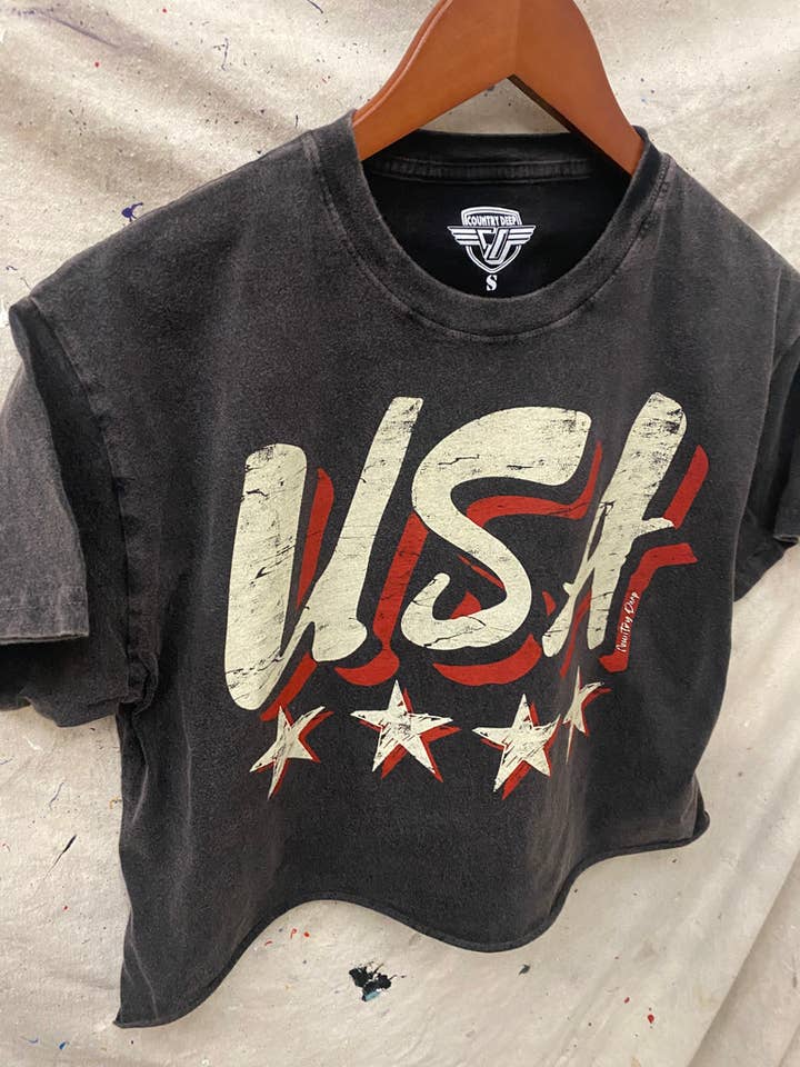 Country Deep Apparel - Wholesale Screen Printed T-Shirt - Women's - USA vintage Relaxed Crop T-shirt 4