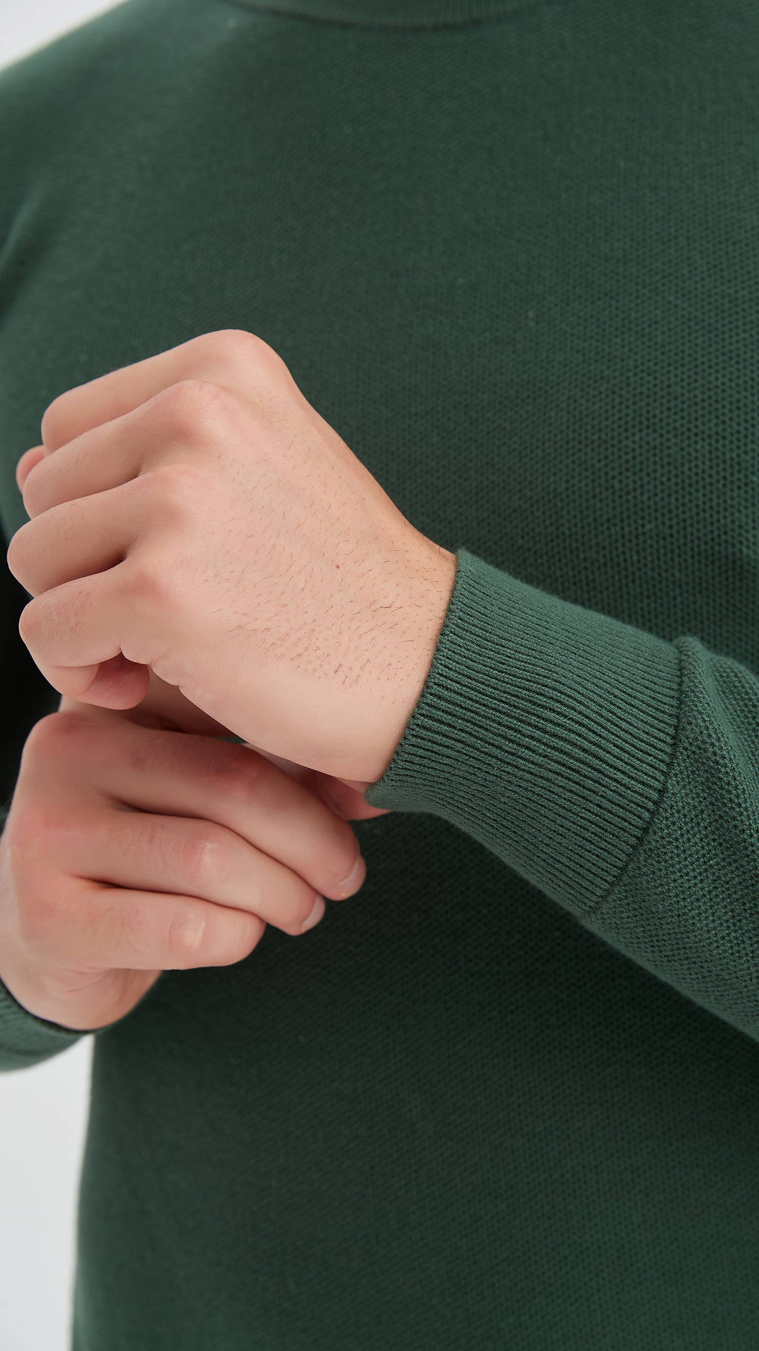 Yves Enzo - Wholesale Knit Sweater - Men's - Crew neck cotton pique jumper - Green mint2