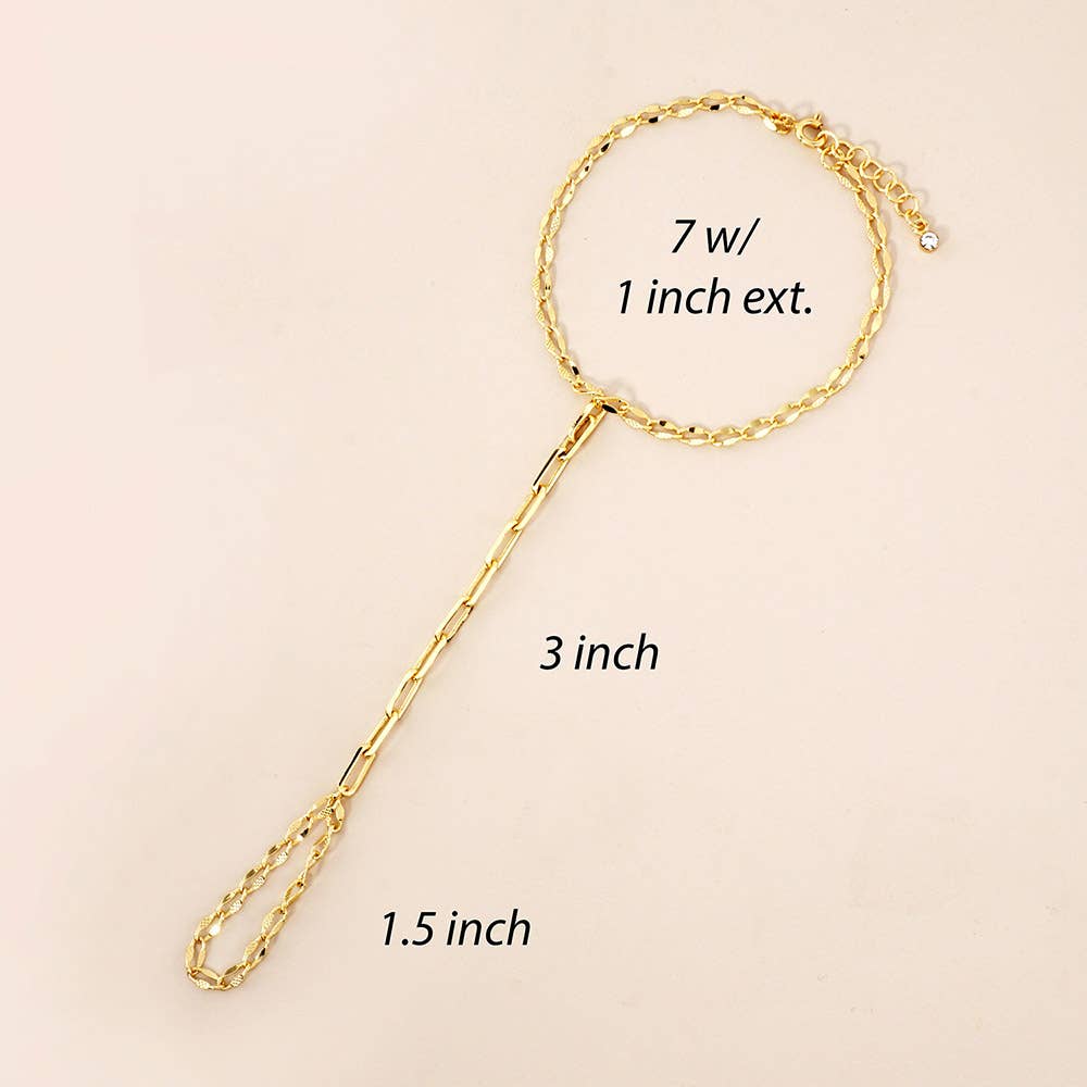 Sensibling Corp. - Wholesale Link & Chain Bracelet - Gold Dipped Paperclip Chain Hand Chain Bracelet3