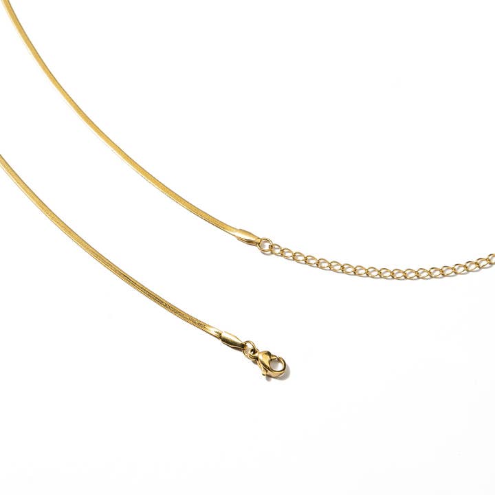 Brenda Grands Jewelry - Wholesale Link & Chain Necklace - Waterproof Gold Micro Herringbone Necklace2