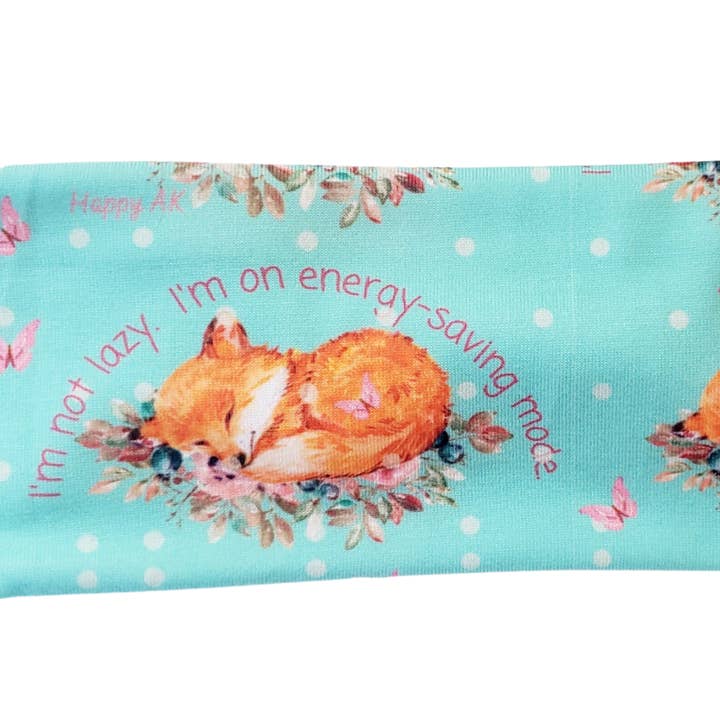 "Ik ben niet lui" Klassieke Vossenhoofdband voor wholesale door HappyAK Handmade Headbands and Neckwear
