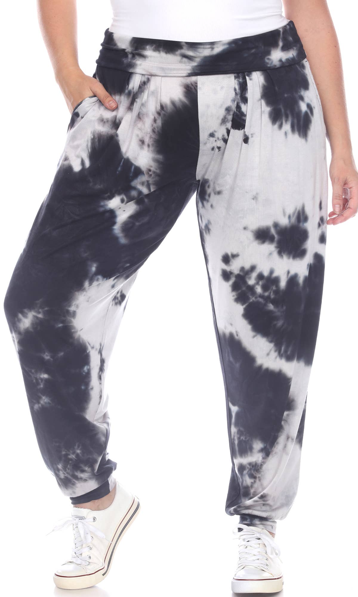 WHITE MARK - Venta al por mayor Pantalones - Mujer - MÁS EL TAMAÑO DE LAZO DYE HAREM PANTALONES1