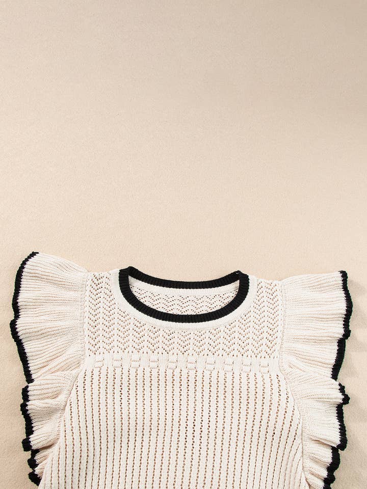 Lovesoft - Wholesale Tank Top - Women's - Women's Crochet Eyelet Flounce Tank Top