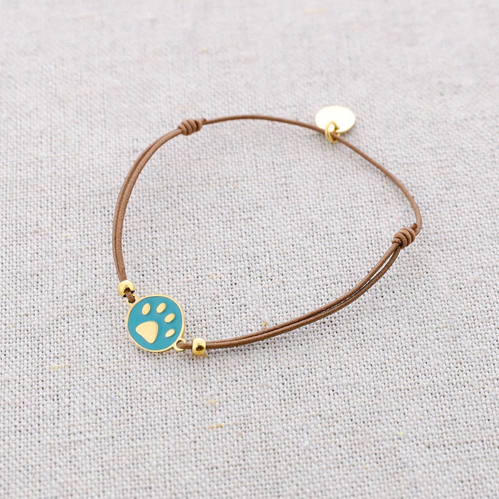 Sonata - Wholesale Charm/Dangle Bracelet - Enamel Doggy Print Steel Elastic Bracelet3