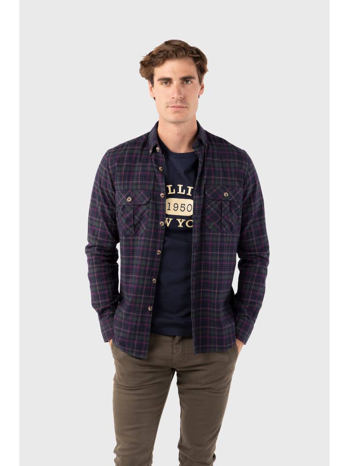 williot – Großhandel Hemd mit Button-down-Kragen – Herren – Viella Marino karo Overshirt5