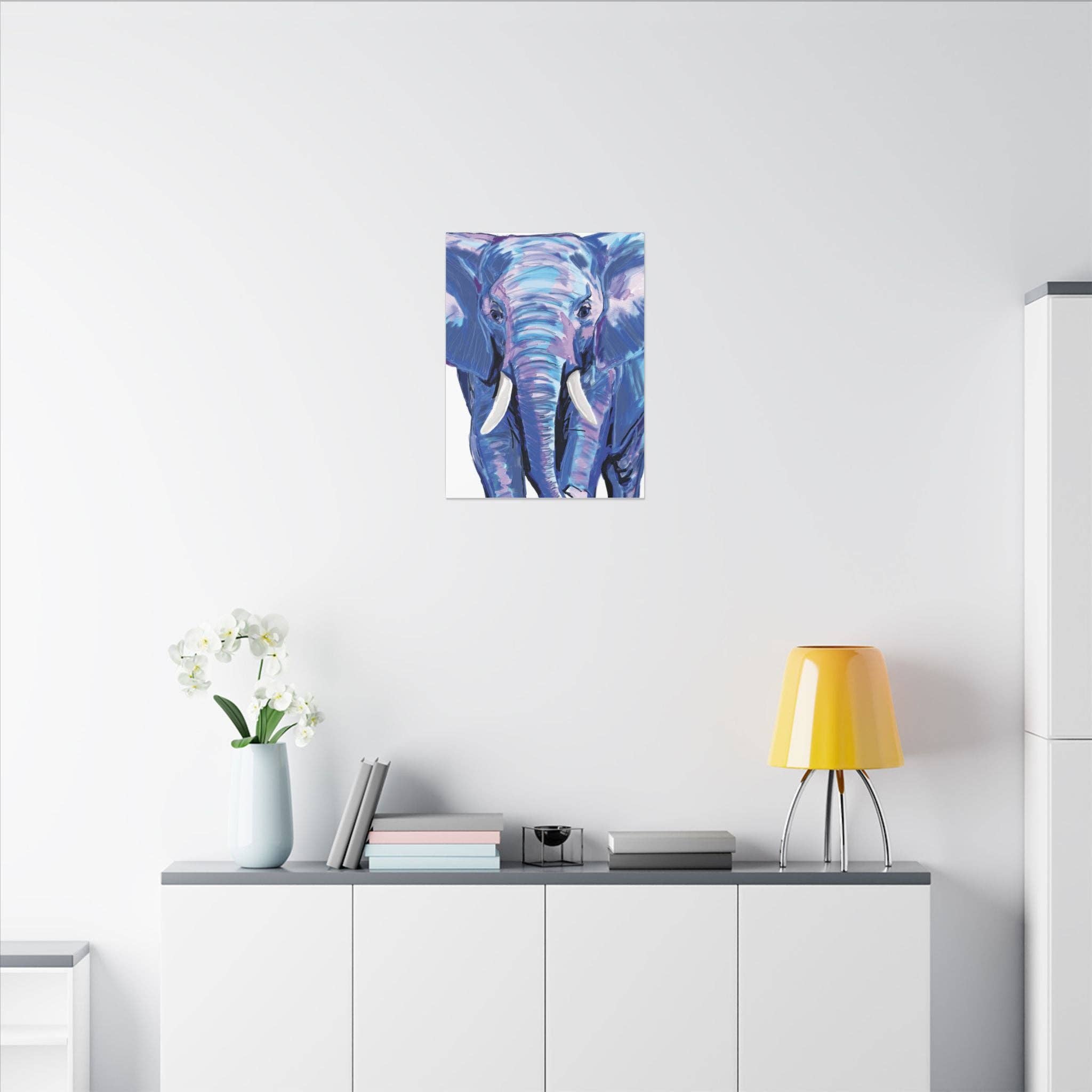 Blue Cava - Wholesale Art Print - Blue and Pink Elephant Canvas Art - Colorful Elephant Wall Décor41