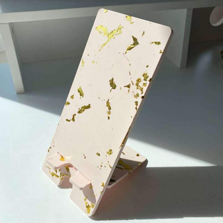 Phone Stand in Pink & Gold for wholesale by Painted ‘N’ Posted