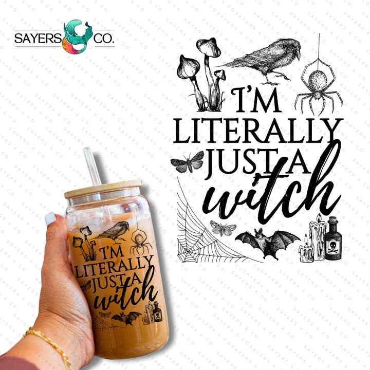 PRINTED Sublimation Transfer or Vinyl Print: I'm Literally Just A Witch - bat 16oz Print and other Purchase Wholesale printed paper cups. Free Returns & Net 60 Terms on Faire trending on Faire.