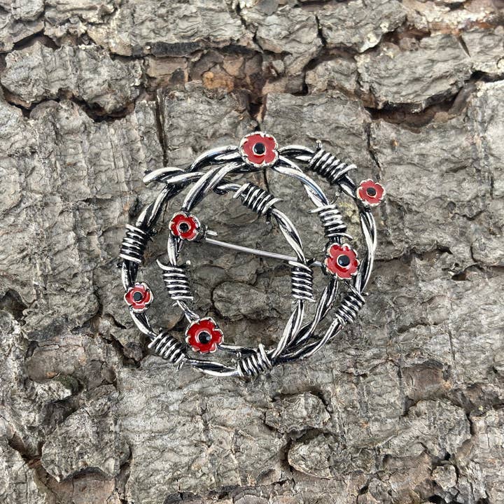 Alexander Thurlow & Co Ltd - Wholesale Brooch - Poppy Barbed Wire Remembrance Brooch1